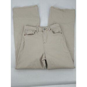 Blank NYC The Franklin High Rise Jeans Rib Cage Wide Leg Beige Denim W28 L31.5